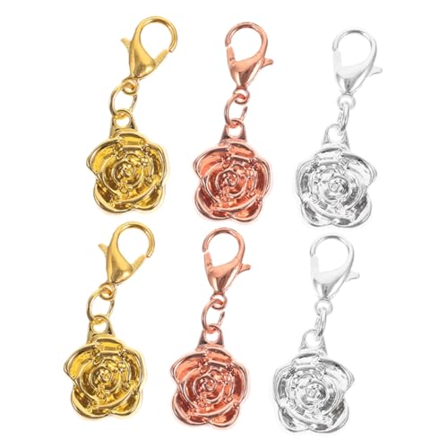 FIXOSHEE 6 Stück Magnetische Schmuckverschlüsse Teiliges mit Rosenform Langlebige DIY Karabinerverschlüsse für Armbänder und Halsketten Einfache Montage Silber Gold Roségold Vielseitig von FIXOSHEE