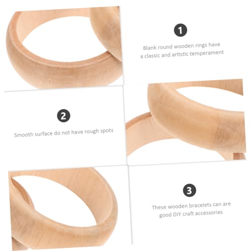 FIXOSHEE 6 Stück Natürliche Unvollendete Holzarmbänder Rund Glatt zum Bemalen DIY Schmuckherstellung Holzringe für Kreative Bastelprojekte FIXOSHEE 6 Stück Natürliche Unvollendete Holzarmbänder Rund Glatt zum Bemalen DIY Schmuckherstellung Holzringe für Kreative Bastelprojekte von FIXOSHEE
