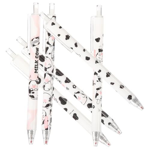 FIXOSHEE 6 Stück Niedliche Gel schreibstifte mit Milchkuh motiv Schwarze Tinte Nachfüllbare Retractable Kugelschreiber für Schüler Glattes Schreiben Leicht und Verschleißfest für Büro und FIXOSHEE 6 Stück Niedliche Gel schreibstifte mit Milchkuh motiv Schwarze Tinte Nachfüllbare Retractable Kugelschreiber für Schüler Glattes Schreiben Leicht und Verschleißfest für Büro und von FIXOSHEE