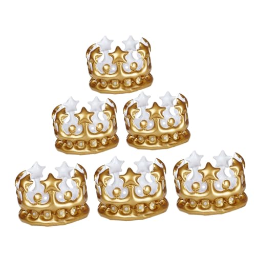 FIXOSHEE 6 Stück Teiliges Aufblasbare Krone aus Stabilem PVC Komfortabel und Langlebig Vielseitiges Party accessoire für Fasching Geburtstagsfeiern und Kostümspiele als Fotorequisite und von FIXOSHEE