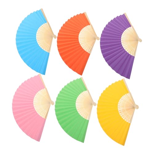 FIXOSHEE 6 Stück Teiliges Bunte Papierfächer für Leichte Faltbare Handfächer für DIY Bastelprojekte Kindergarten Partydeko und Kreative Lernaktivitäten FIXOSHEE 6 Stück Teiliges Bunte Papierfächer für Leichte Faltbare Handfächer für DIY Bastelprojekte Kindergarten Partydeko und Kreative Lernaktivitäten von FIXOSHEE