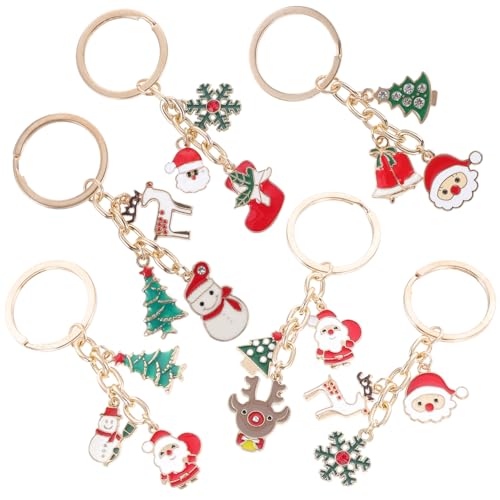 FIXOSHEE 6 Stück Teiliges Weihnachts Schneemann Rentier Schlüsselanhänger Stilvolle Weihnachtsdeko Anhänger für Taschen Schlüssel Christbaum Sichere Materialien Klare Muster Kindgerechtes FIXOSHEE 6 Stück Teiliges Weihnachts Schneemann Rentier Schlüsselanhänger Stilvolle Weihnachtsdeko Anhänger für Taschen Schlüssel Christbaum Sichere Materialien Klare Muster Kindgerechtes von FIXOSHEE