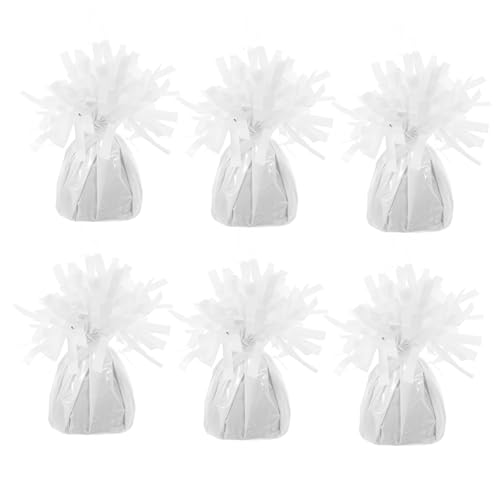 FIXOSHEE 6 Stück Weiße Ballonbeschwerer Party Ballonanhänger Vielseitig Einsetzbar für Helium Latexballons zur Tisch Bodendekoration Feier Zubehör von FIXOSHEE