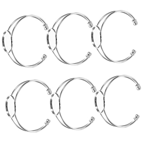 FIXOSHEE 6 Stück Y-förmige Armband-basis aus Robustem Kupfer in Silber Verstellbare DIY Schmuckarmreifen für Glasanhänger Diy-pendants für Individuelle Schmuckherstellung von FIXOSHEE