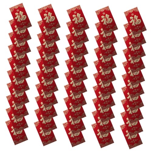 FIXOSHEE 60 Stück Chinesische Rote Umschläge mit Fu Zeichen Traditionelle Glücksgeldumschläge für Jahr Des Pferdes Robuste Druckqualität für Frühlingsfest und Festliche Anlässe von FIXOSHEE