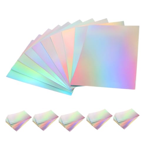 FIXOSHEE 60 Stück Teiliges Metallic Spiegelkartonpapier Holografisches Schimmer-kartonpapier Langlebig und Vielseitig für DIY Bastelprojekte Kartengestaltung und Scrapbooking von FIXOSHEE
