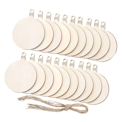 FIXOSHEE 60 Stück Teiliges Weihnachtsdeko Holzanhänger mit Festen Seilen Runde Holzscheiben zum Bemalen Leichte DIY Christbaumkugeln für Baum Wand und Festliche Tischdeko FIXOSHEE 60 Stück Teiliges Weihnachtsdeko Holzanhänger mit Festen Seilen Runde Holzscheiben zum Bemalen Leichte DIY Christbaumkugeln für Baum Wand und Festliche Tischdeko von FIXOSHEE