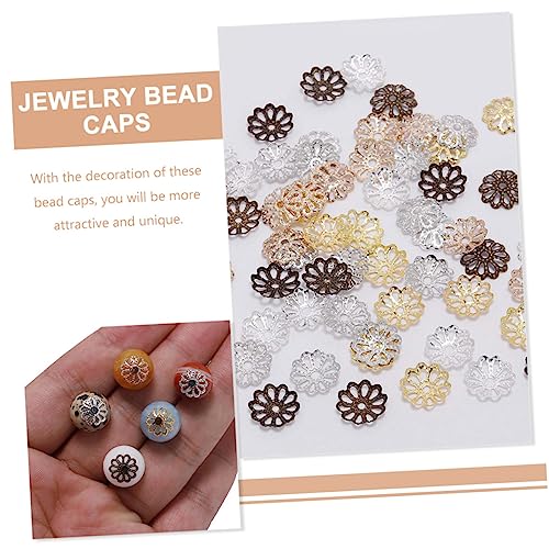 FIXOSHEE 600 Stück Herzförmige Blumen Perlenkappen Schmuck DIY Bead Caps Spacer Endkappen für Armbänder Halsketten Bastelperlen Zubehör von FIXOSHEE