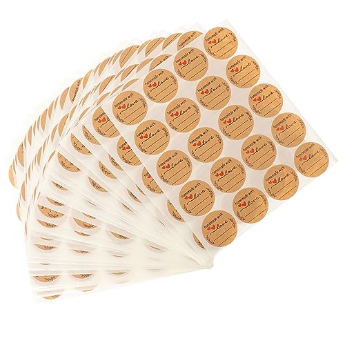 FIXOSHEE 600Blätter Selbstklebende Aufkleber aus Kraftpapier Dekorative Label für Verpackungen und DIY Projekte für Kleinunternehmen und Kreative Bastelarbeiten von FIXOSHEE