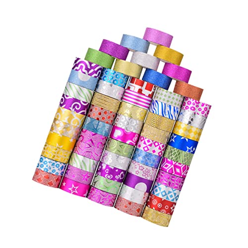FIXOSHEE 60Rollen Washi Tape Glitzernde Klebebänder Farben für DIY Bastelprojekte und Dekorationen Rolle für Karten Notizbücher und Scrapbooking von FIXOSHEE