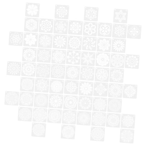 FIXOSHEE 64 Stück Mandala Schablonen Wiederverwendbare Delicate Malvorlagen für DIY Wand Möbeldekoration Waschbare Langlebige Stencils für Kreative Handwerksprojekte und Malübungen von FIXOSHEE