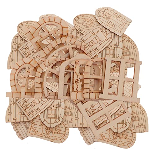 FIXOSHEE 64Stücke Feentüren Holz Unbemalte DIY Bastelarbeiten für Feenhaus Zubehör Gartendekor Verzierungen für Feengarten und Miniaturprojekte FIXOSHEE 64Stücke Feentüren Holz Unbemalte DIY Bastelarbeiten für Feenhaus Zubehör Gartendekor Verzierungen für Feengarten und Miniaturprojekte von FIXOSHEE