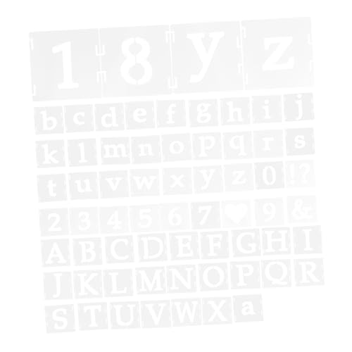 FIXOSHEE 65 Stück Teiliges Schablonen mit Zahlen Buchstaben und Symbolen Wiederverwendbare Ineinandergreifende Vorlagen für DIY Kunsthandwerk Scrapbooking Wanddekoration und Holzmalerei von FIXOSHEE