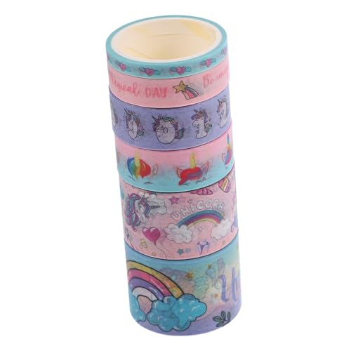 FIXOSHEE 6Rollen DIY Papierklebebänder Dekorative Tagebuchbänder Multifunktionales Klebeband für Scrapbooking und Geschenkverpackungen für Handwerk Vielseitige von FIXOSHEE