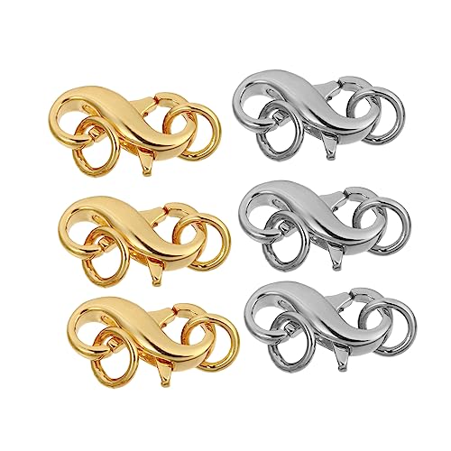 FIXOSHEE 6Stücke Doppelköpfiger Hummerverschluss für DIY Schmuck Karabinerverschlüsse Basteln von Armbändern von FIXOSHEE