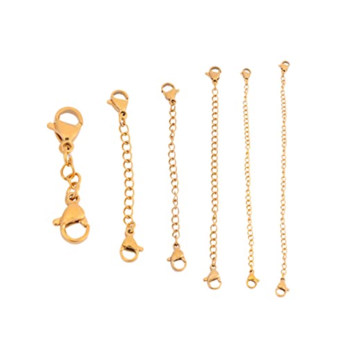 FIXOSHEE 6Stücke Kettenverlängerung für Schmuckherstellung Goldfarbene Hummerverschlüsse für Armbänder von FIXOSHEE