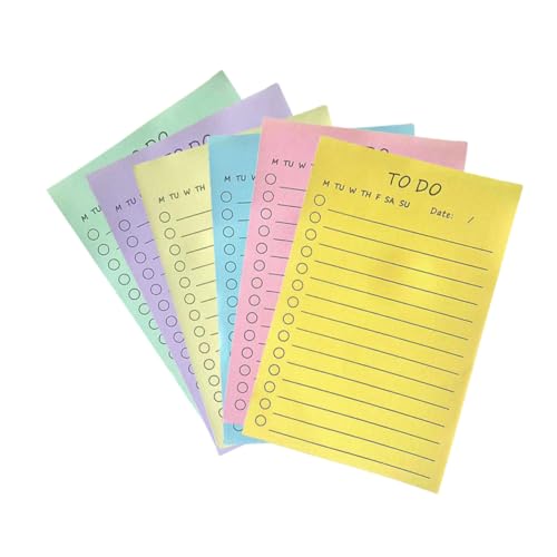 FIXOSHEE 6Stücke Selbstklebende Notizblöcke Memo Aufkleber Sanften To Do Listen und Erinnerungen Starke Haftung für Büro und Schule von FIXOSHEE