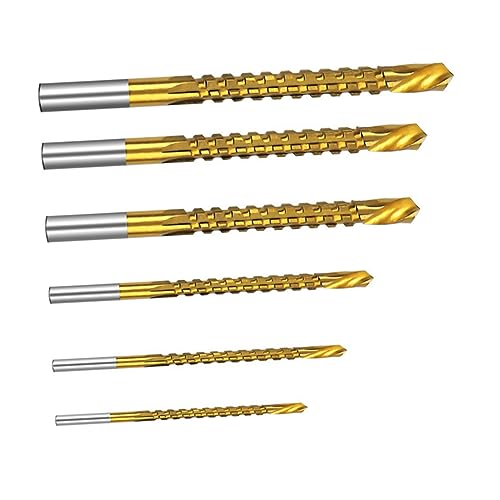 FIXOSHEE 6Stücke Teiliges Metallspiralbohrer Hochgeschwindigkeitsstahl Multifunktionales Werkzeug für Metallbearbeitung Präzises Bohren und Hohe Effizienz von FIXOSHEE