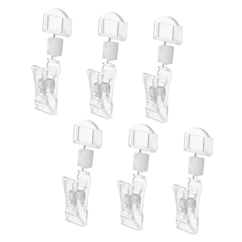 FIXOSHEE 6Stücke Transparente Preisschildhalter Aufsteckbare Schilderhalter für Supermärkte Hochfeste Klammern für Verkaufs und Namensschilder von FIXOSHEE