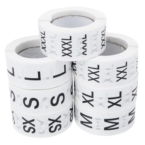 FIXOSHEE 7 Rollen Rund Selbstklebende Größenetiketten Aufkleber für Kleidung Klarer Aufdruck Praktisch und Reißfest für Textilien und Schuhe FIXOSHEE 7 Rollen Rund Selbstklebende Größenetiketten Aufkleber für Kleidung Klarer Aufdruck Praktisch und Reißfest für Textilien und Schuhe von FIXOSHEE