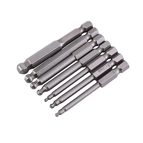 FIXOSHEE 7 Stück Teiliges Magnetisches Kugelkopf Sechskant Bit Set Präzise Schraubendreher Bits für Elektro und Handschrauber bis Hohe Haltbarkeit und Einfache Schraubenaufnahme von FIXOSHEE