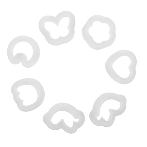 FIXOSHEE 7 Teiliges Bastelset Für Herzornamente Und Ohrringe Trockene Kompakte Designs Wiederverwendbar Vielseitiges Blumen Set – Zubehör Anhänger DIY Polymermuster Charms Harz von FIXOSHEE