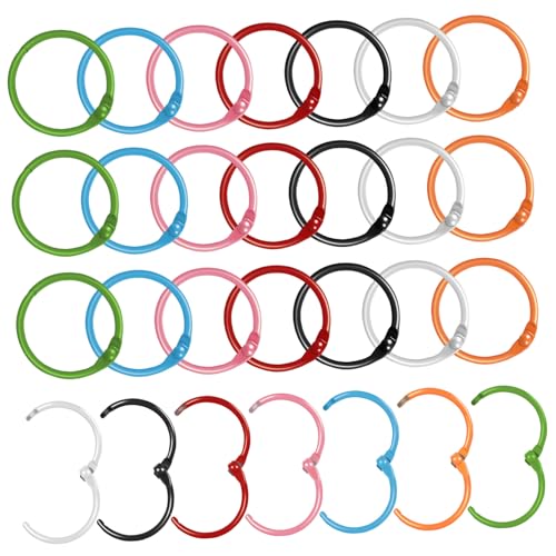 FIXOSHEE 70 Teiliges Metall Buchringe Farbig Kleine Schlüsselringe und Binder Clips Robust Einfach zu Öffnen Vielseitig für Scrapbooking Karteikarten Notizbücher und Schlüsselanhänger FIXOSHEE 70 Teiliges Metall Buchringe Farbig Kleine Schlüsselringe und Binder Clips Robust Einfach zu Öffnen Vielseitig für Scrapbooking Karteikarten Notizbücher und Schlüsselanhänger von FIXOSHEE