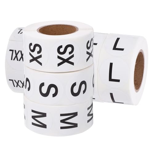 FIXOSHEE 7Rollen Selbstklebende für Kleidungsgrößen Runde Aufkleber für Shirts Hosen Einfach zu Verwenden von FIXOSHEE