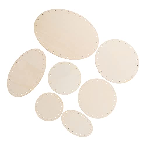 FIXOSHEE 7Stücke Teiliges DIY Holzdekor Hölzerne Chips mit Löchern für Bastelprojekte und Partydekoration Natürliche Unlackierte Holzstücke für Erwachsene von FIXOSHEE