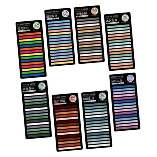 FIXOSHEE 8 Blatt Teiliges Bunte Transparente Satzmarker Haftnotizen Lesestreifen Fein Schmale Buchregister für Schüler Wiederverwendbare Book Tabs zur Hervorhebung von Textstellen und von FIXOSHEE