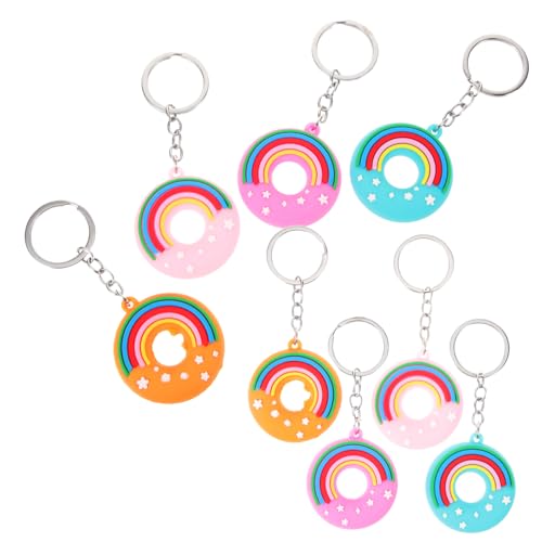 FIXOSHEE 8 Stück Teiliges Donut Schlüsselanhänger Beidseitig Bedruckt mit Regenbogen design Weicher Pvc schmuckanhänger Leicht und Sicher als Geschenk und Taschen deko für Erwachsene FIXOSHEE 8 Stück Teiliges Donut Schlüsselanhänger Beidseitig Bedruckt mit Regenbogen design Weicher Pvc schmuckanhänger Leicht und Sicher als Geschenk und Taschen deko für Erwachsene von FIXOSHEE