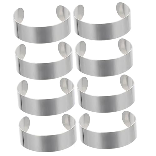 FIXOSHEE 8 Stück Teiliges Edelstahl Armband Innenkern Offener Schmuckrohling für DIY Lederarmband Gestaltung Gravierbarer Rostfreier Metallring für Personalisierte Bastelprojekte von FIXOSHEE