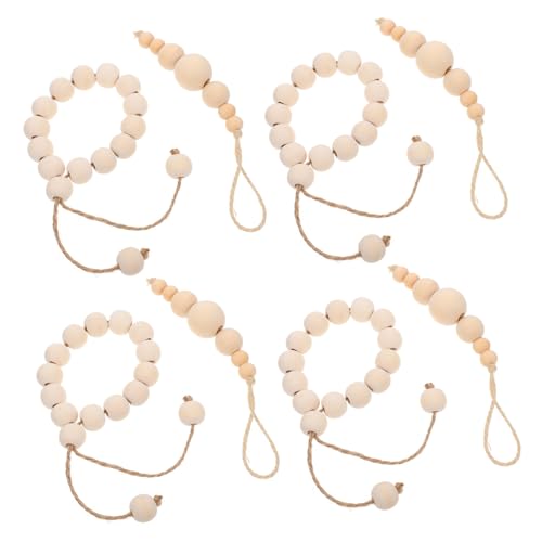 FIXOSHEE 8 Stück Teiliges Handgewebte Serviettenringe aus Holzperlen Rustikaler Napkin Holder Einfache Tischdekoration für Hochzeit Bankett Bauernhaus Boho Stil von FIXOSHEE