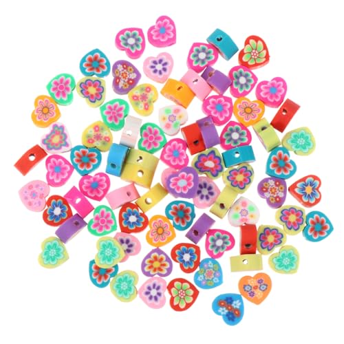 FIXOSHEE 80 Stück Bunte DIY Schmuckperlen aus Weichem Charmante Polymer Clay Beads für Armbandherstellung Hautfreundlich Robust für Bastelprojekte von FIXOSHEE