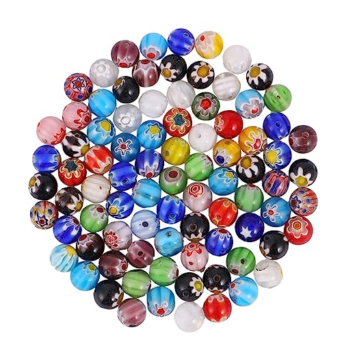 FIXOSHEE 80 Stück Bunte Glasperlen DIY Schmuckperlen Rund für Armbänder Halsketten Schmuckherstellung Zubehör Vielseitig und Langlebig von FIXOSHEE