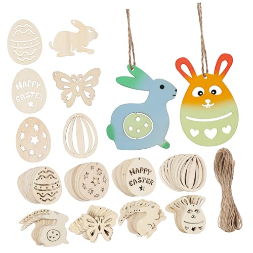 FIXOSHEE 80 Stück Unfertige Holzanhänger Teiliges mit Hasen Schmetterlingen Eiern aus Pappelholz zum Bemalen und Basteln Vielseitige DIY Holzdeko für Kinderzimmer und Einfache Aufhängung FIXOSHEE 80 Stück Unfertige Holzanhänger Teiliges mit Hasen Schmetterlingen Eiern aus Pappelholz zum Bemalen und Basteln Vielseitige DIY Holzdeko für Kinderzimmer und Einfache Aufhängung von FIXOSHEE