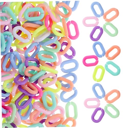 FIXOSHEE 800 Stück Ovale Acryl Verbindungsringe Bunte DIY Glieder Schnellverbinder für Taschenketten Schlüsselbänder Schmuckherstellung und Handy Straps Vielseitiges Zubehör für FIXOSHEE 800 Stück Ovale Acryl Verbindungsringe Bunte DIY Glieder Schnellverbinder für Taschenketten Schlüsselbänder Schmuckherstellung und Handy Straps Vielseitiges Zubehör für von FIXOSHEE