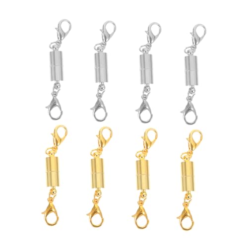FIXOSHEE 8Stücke Magnetverschlüsse für Schmuck DIY Kleine Armbandverschlüsse Goldene und Silberne für Armbänder Langlebige Schmuckverbindungen von FIXOSHEE