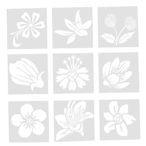 FIXOSHEE 9 Stück Teiliges Wiederverwendbares Blumen Blättermotiven Kreative DIY Malvorlagen für Leicht Sicher für Bastel Kunstprojekte im Kinderzimmer FIXOSHEE 9 Stück Teiliges Wiederverwendbares Blumen Blättermotiven Kreative DIY Malvorlagen für Leicht Sicher für Bastel Kunstprojekte im Kinderzimmer von FIXOSHEE