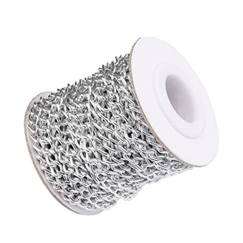 FIXOSHEE Aluminium Bordsteinkette Drahtstärke Leichte Verdrehte DIY Kette für Umhängetaschen Bekleidungszubehör Schuhdekoration Glatte Oberfläche Vielseitig Zuschneidbar FIXOSHEE Aluminium Bordsteinkette Drahtstärke Leichte Verdrehte DIY Kette für Umhängetaschen Bekleidungszubehör Schuhdekoration Glatte Oberfläche Vielseitig Zuschneidbar von FIXOSHEE