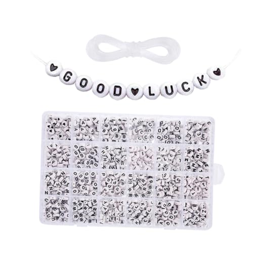 FIXOSHEE Buchstabenperlen Set für Armbänder DIY Schmuckbau mit Nadel und Faden Acryl Perlen für Kreative Projekte FIXOSHEE Buchstabenperlen Set für Armbänder DIY Schmuckbau mit Nadel und Faden Acryl Perlen für Kreative Projekte von FIXOSHEE