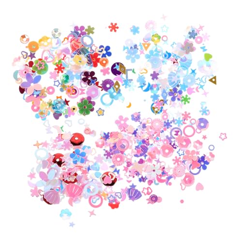 FIXOSHEE Bunte Lose Pailletten zum Basteln Irisierende Flache Glitzerperlen für DIY Projekte Nähen Nageldesign und Kleidungsdekorationen Box Vielseitige Bastelmaterialien von FIXOSHEE
