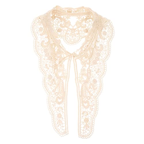 FIXOSHEE DIY Bestickter Spitzenkragen aus Baumwollfaden mit Floralem Applikationsdesign Vintage Stickerei Kragen für Damenkleidung für Hochzeits Partyoutfits von FIXOSHEE