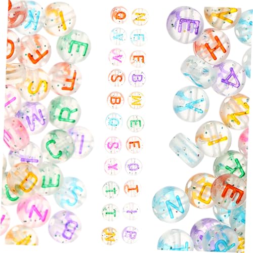 FIXOSHEE DIY Buchstaben Perlen Transparent Bunte Acryl Armband Perlen für Schmuck Basteln Zubehör Leichte Fädelperlen zum Selbermachen von Armbändern und Halsketten Vielseitig für von FIXOSHEE