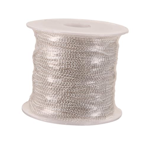 FIXOSHEE DIY Kupferkette Schmuckherstellung Kettenzubehör Silberfarbig Elektroplattiert Robuste Glatte Oberfläche für Armbänder Halsketten Basteln von FIXOSHEE