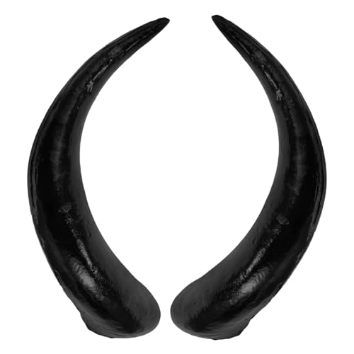 FIXOSHEE DIY Ox Horn Stirnband Groß Schwarz Wiederverwendbar Robustes Haaraccessoire Für Halloween Karneval Kostümparty Cosplay von FIXOSHEE
