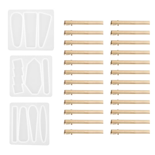 FIXOSHEE DIY Silikon Haarspangen Gießform für Epoxidharz Wiederverwendbare Haarpin Casting Mold Flexible Reverse Mould für Individuelle Haarclips Leicht zu Reinigen und Kreativ Gestalten von FIXOSHEE