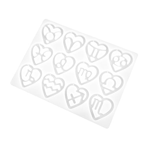 FIXOSHEE DIY Silikonform Sternzeichen Herzform mit Aufhängeloch für Schmuck Anhänger Schlüsselanhänger Basteln Resin Harz Gießform für Dekoration und DIY Handwerk von FIXOSHEE