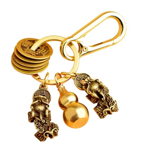 FIXOSHEE Feng Shui Schlüsselanhänger Messing Anhänger Doppel Pi Yao Hohl Kürbis Glücksbringer Schlüsselanhänger Charm für Auto Büro Schlafzimmer Dekoration FIXOSHEE Feng Shui Schlüsselanhänger Messing Anhänger Doppel Pi Yao Hohl Kürbis Glücksbringer Schlüsselanhänger Charm für Auto Büro Schlafzimmer Dekoration von FIXOSHEE
