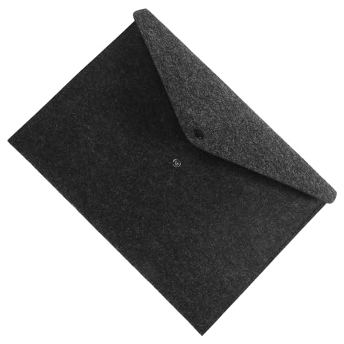 FIXOSHEE Filz Dokumententasche mit Druckknopfverschluss Tragbarer Papierorganizer für Büro und Schule Eleganter Handtaschen Stil Große Kapazität Dunkelgrau Zufällige Farbe Zufällige Farbe von FIXOSHEE